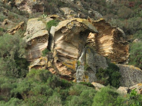 Eroded cliffs near Addaia Lagoons